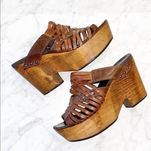 Rag & Bone “Berkane” Brown Wedge Sandals Size 6